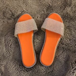 Orange Slide Sandals